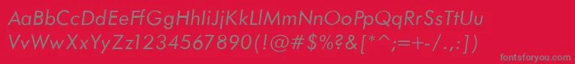 FuturaBookNormalItalicRegular Font – Gray Fonts on Red Background