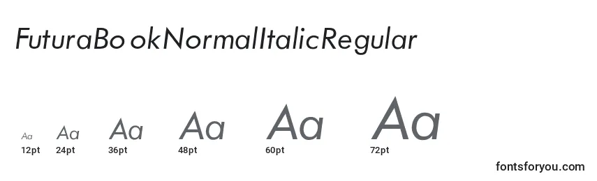 Размеры шрифта FuturaBookNormalItalicRegular