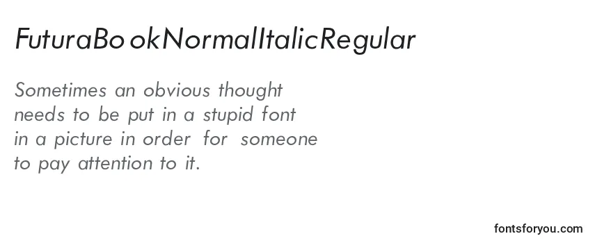 FuturaBookNormalItalicRegular-fontti