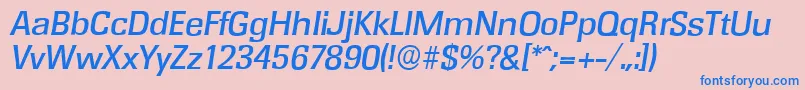 RochesterserialMediumItalic Font – Blue Fonts on Pink Background