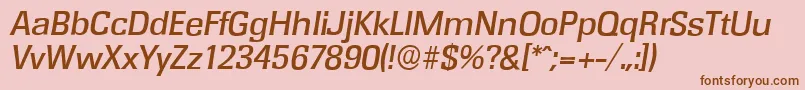 RochesterserialMediumItalic Font – Brown Fonts on Pink Background