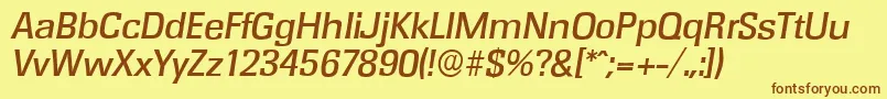 RochesterserialMediumItalic Font – Brown Fonts on Yellow Background