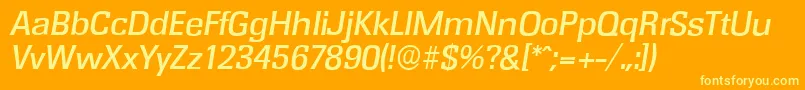 RochesterserialMediumItalic Font – Yellow Fonts on Orange Background