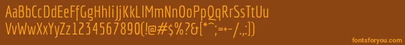 EconomicaRegular Font – Orange Fonts on Brown Background