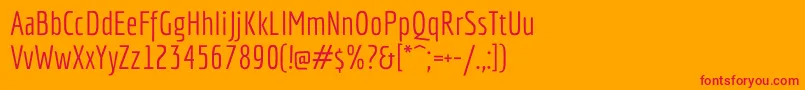 Fonte EconomicaRegular – fontes vermelhas em um fundo laranja