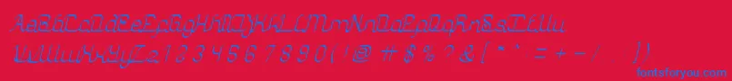 AuthenticLoveLight Font – Blue Fonts on Red Background