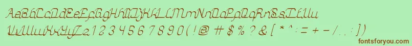 AuthenticLoveLight Font – Brown Fonts on Green Background