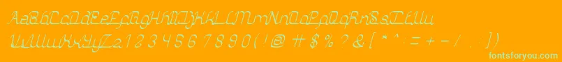 AuthenticLoveLight-Schriftart – Grüne Schriften auf orangefarbenem Hintergrund