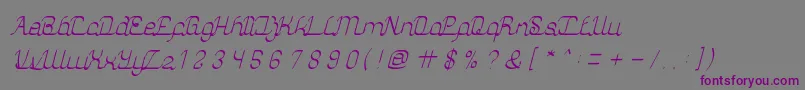 Шрифт AuthenticLoveLight – фиолетовые шрифты на сером фоне