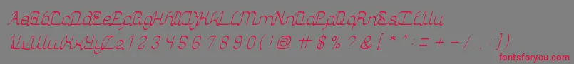 AuthenticLoveLight-fontti – punaiset fontit harmaalla taustalla