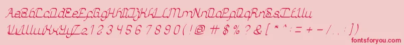 AuthenticLoveLight Font – Red Fonts on Pink Background
