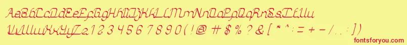 AuthenticLoveLight Font – Red Fonts on Yellow Background