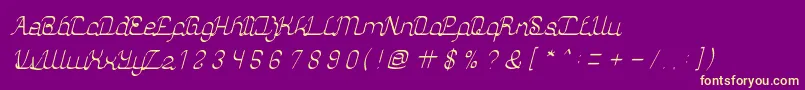 AuthenticLoveLight Font – Yellow Fonts on Purple Background