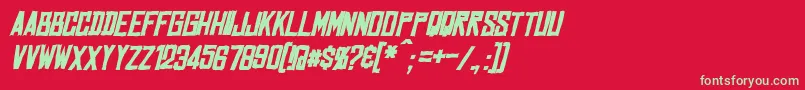 フォントMarstonBoldItalic – 赤い背景に緑の文字