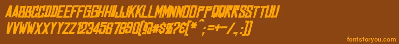 MarstonBoldItalic Font – Orange Fonts on Brown Background