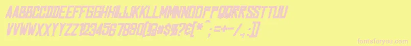 MarstonBoldItalic Font – Pink Fonts on Yellow Background