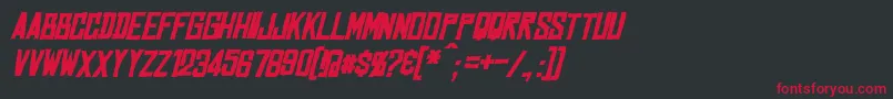 フォントMarstonBoldItalic – 黒い背景に赤い文字