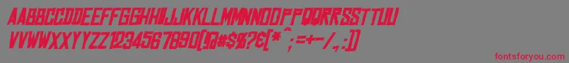 フォントMarstonBoldItalic – 赤い文字の灰色の背景
