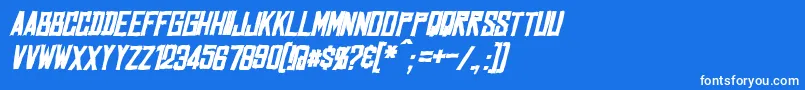 フォントMarstonBoldItalic – 青い背景に白い文字