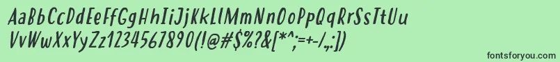 HastolerRegularItalic Font – Black Fonts on Green Background