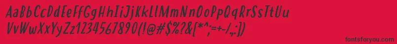 Шрифт HastolerRegularItalic – чёрные шрифты на красном фоне