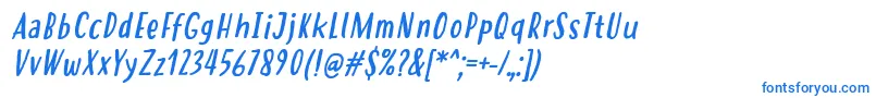 Подробнее о шрифте HastolerRegularItalic Шрифт HastolerRegularItalic – синие шрифты на белом фоне