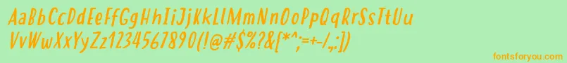 Шрифт HastolerRegularItalic – оранжевые шрифты на зелёном фоне