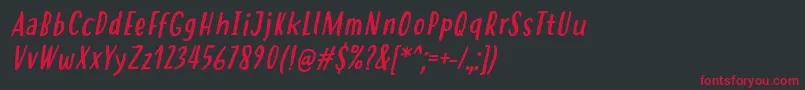 HastolerRegularItalic Font – Red Fonts on Black Background