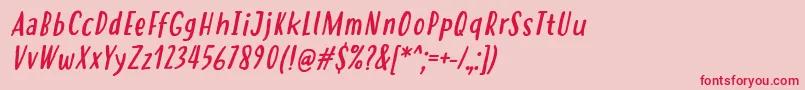 HastolerRegularItalic Font – Red Fonts on Pink Background