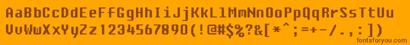 Weitere Informationen zur Ascsys-Schriftart Ascsys-Schriftart – Braune Schriften auf orangefarbenem Hintergrund