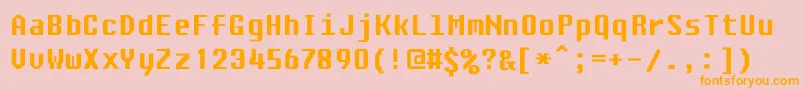 Ascsys-Schriftart – Orangefarbene Schriften auf rosa Hintergrund