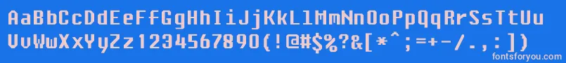 Ascsys Font – Pink Fonts on Blue Background