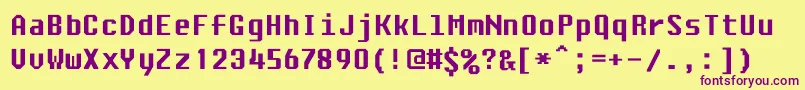 Ascsys-Schriftart – Violette Schriften auf gelbem Hintergrund