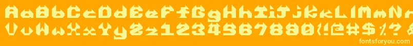 Enrealhorns Font – Yellow Fonts on Orange Background