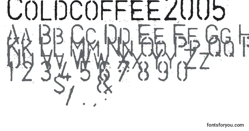 Schriftart Coldcoffee2005 – Alphabet, Zahlen, spezielle Symbole