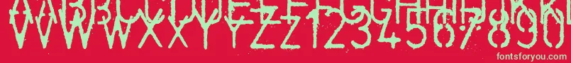 フォントColdcoffee2005 – 赤い背景に緑の文字