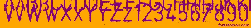 Coldcoffee2005 Font – Purple Fonts on Orange Background