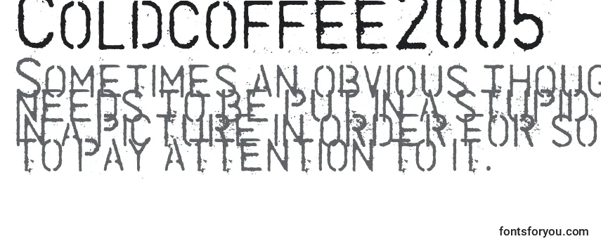 Überblick über die Schriftart Coldcoffee2005