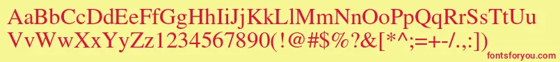 TimesltstdRoman Font – Red Fonts on Yellow Background