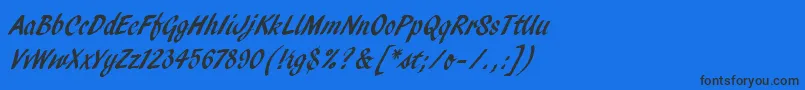 PendryScriptLetPlain Font – Black Fonts on Blue Background