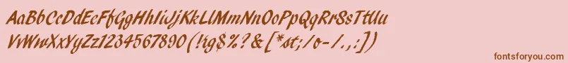 fuente PendryScriptLetPlain – Fuentes Marrones Sobre Fondo Rosa
