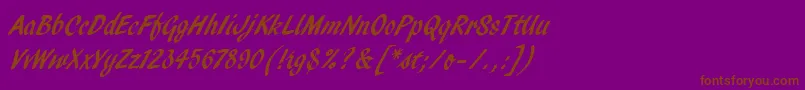 PendryScriptLetPlain-Schriftart – Braune Schriften auf violettem Hintergrund