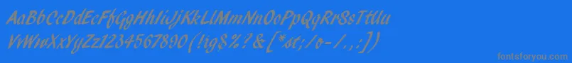 PendryScriptLetPlain Font – Gray Fonts on Blue Background