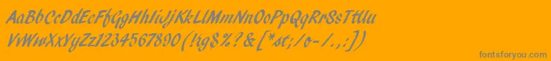 PendryScriptLetPlain Font – Gray Fonts on Orange Background