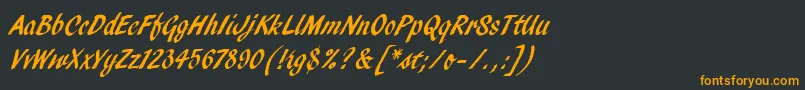 PendryScriptLetPlain Font – Orange Fonts on Black Background