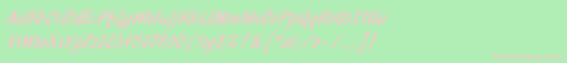 PendryScriptLetPlain-Schriftart – Rosa Schriften auf grünem Hintergrund