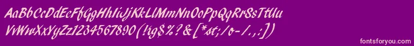 PendryScriptLetPlain Font – Pink Fonts on Purple Background