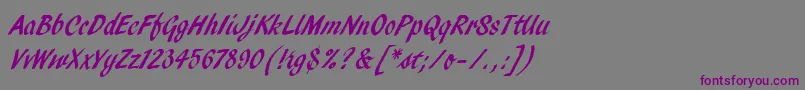 PendryScriptLetPlain Font – Purple Fonts on Gray Background