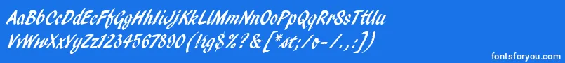 PendryScriptLetPlain Font – White Fonts on Blue Background