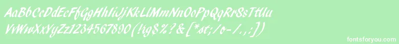 PendryScriptLetPlain Font – White Fonts on Green Background